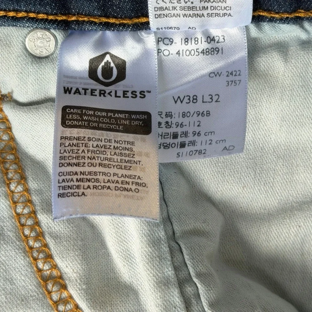 Levis 541 Athletic Taper Mens Jeans Dark Wash Blue Denim 38x32 Mid Rise
